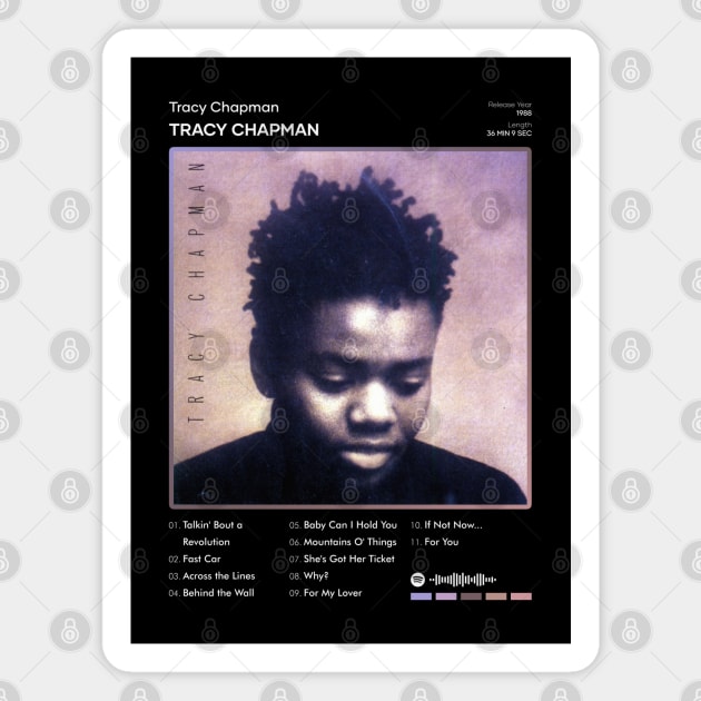 Tracy Chapman - Tracy Chapman Tracklist Album Magnet by 80sRetro